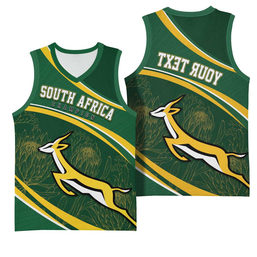 South Africa Rugby Personalized Bokke Basketball Jersey Springboks - Stronger Together - African Pride