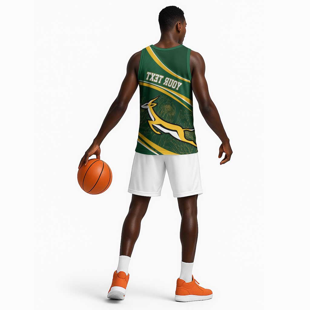 South Africa Rugby Personalized Bokke Basketball Jersey Springboks - Stronger Together - African Pride