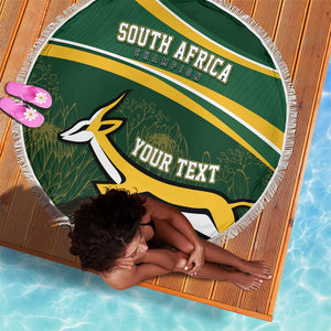 South Africa Rugby Personalized Bokke Beach Blanket Springboks - Stronger Together - African Pride