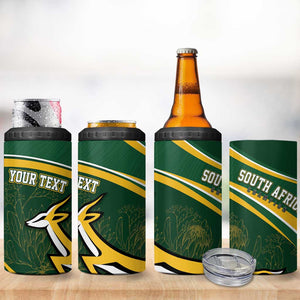 South Africa Rugby Personalized Bokke 4 in 1 Can Cooler Tumbler Springboks - Stronger Together - African Pride