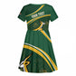 South Africa Rugby Personalized Bokke Kid Short Sleeve Dress Springboks - Stronger Together - African Pride