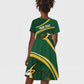 South Africa Rugby Personalized Bokke Kid Short Sleeve Dress Springboks - Stronger Together - African Pride