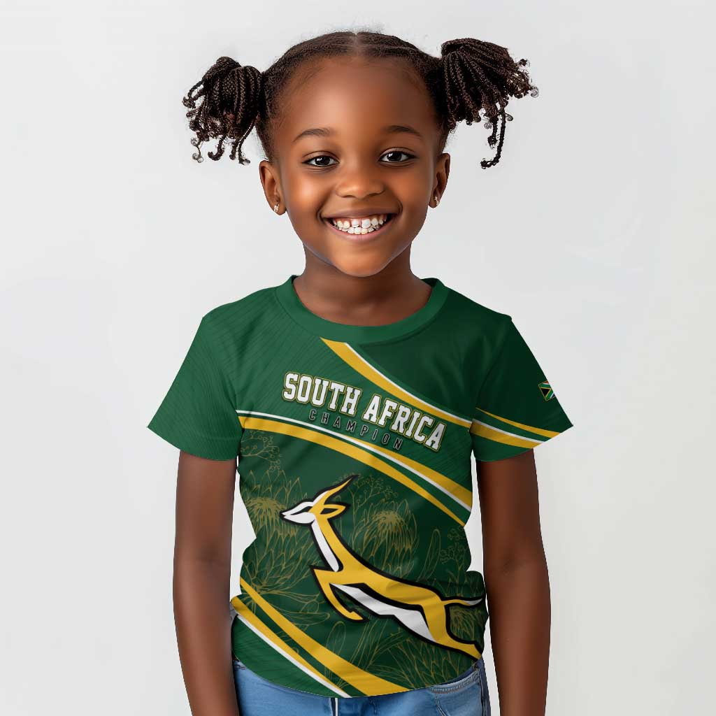 South Africa Rugby Personalized Bokke Kid T shirt Springboks - Stronger Together - African Pride