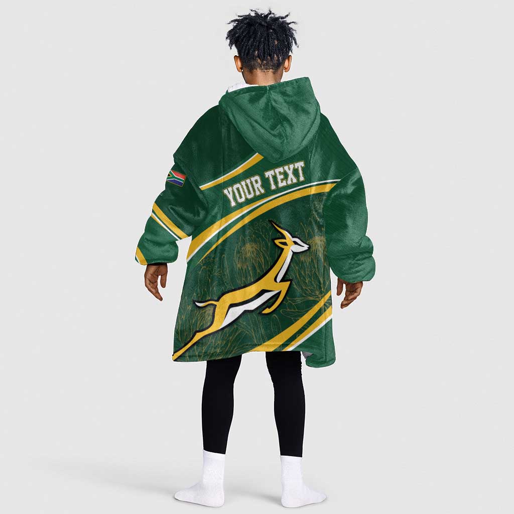 South Africa Rugby Personalized Bokke Kid Wearable Blanket Hoodie Springboks - Stronger Together - African Pride