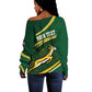 South Africa Rugby Personalized Bokke Off Shoulder Sweater Springboks - Stronger Together - African Pride