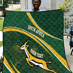 South Africa Rugby Personalized Bokke Quilt Springboks - Stronger Together - African Pride