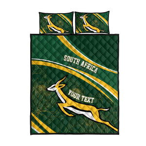 South Africa Rugby Personalized Bokke Quilt Bed Set Springboks - Stronger Together - African Pride