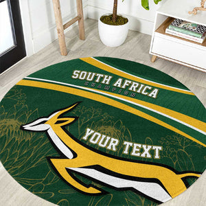 South Africa Rugby Personalized Bokke Round Carpet Springboks - Stronger Together - African Pride