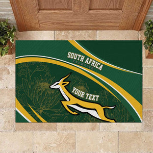 South Africa Rugby Personalized Bokke Rubber Doormat Springboks - Stronger Together - African Pride