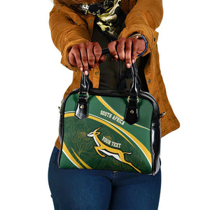 South Africa Rugby Personalized Bokke Shoulder Handbag Springboks - Stronger Together - African Pride