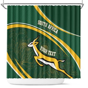 South Africa Rugby Personalized Bokke Shower Curtain Springboks - Stronger Together - African Pride