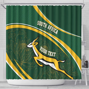 South Africa Rugby Personalized Bokke Shower Curtain Springboks - Stronger Together - African Pride