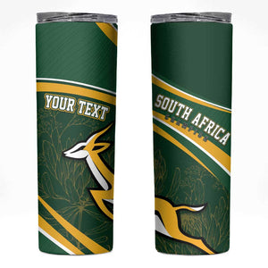 South Africa Rugby Personalized Bokke Skinny Tumbler Springboks - Stronger Together - African Pride