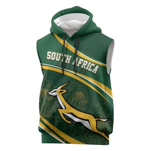 South Africa Rugby Personalized Bokke Sleeveless Hoodie Springboks - Stronger Together - African Pride