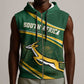 South Africa Rugby Personalized Bokke Sleeveless Zip Hoodie Springboks - Stronger Together - African Pride