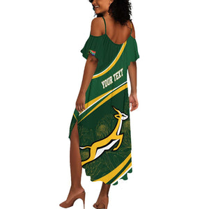 South Africa Rugby Personalized Bokke Summer Maxi Dress Springboks - Stronger Together - African Pride
