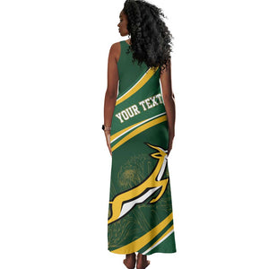 South Africa Rugby Personalized Bokke Tank Maxi Dress Springboks - Stronger Together - African Pride
