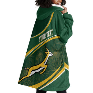 South Africa Rugby Personalized Bokke Wearable Blanket Hoodie Springboks - Stronger Together - African Pride