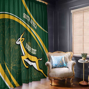 South Africa Rugby Personalized Bokke Window Curtain Springboks - Stronger Together - African Pride