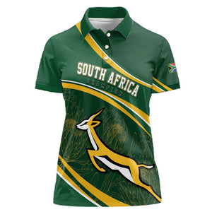 South Africa Rugby Personalized Bokke Women Polo Shirt Springboks - Stronger Together - African Pride