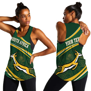 South Africa Rugby Personalized Bokke Women Racerback Tank Springboks - Stronger Together - African Pride