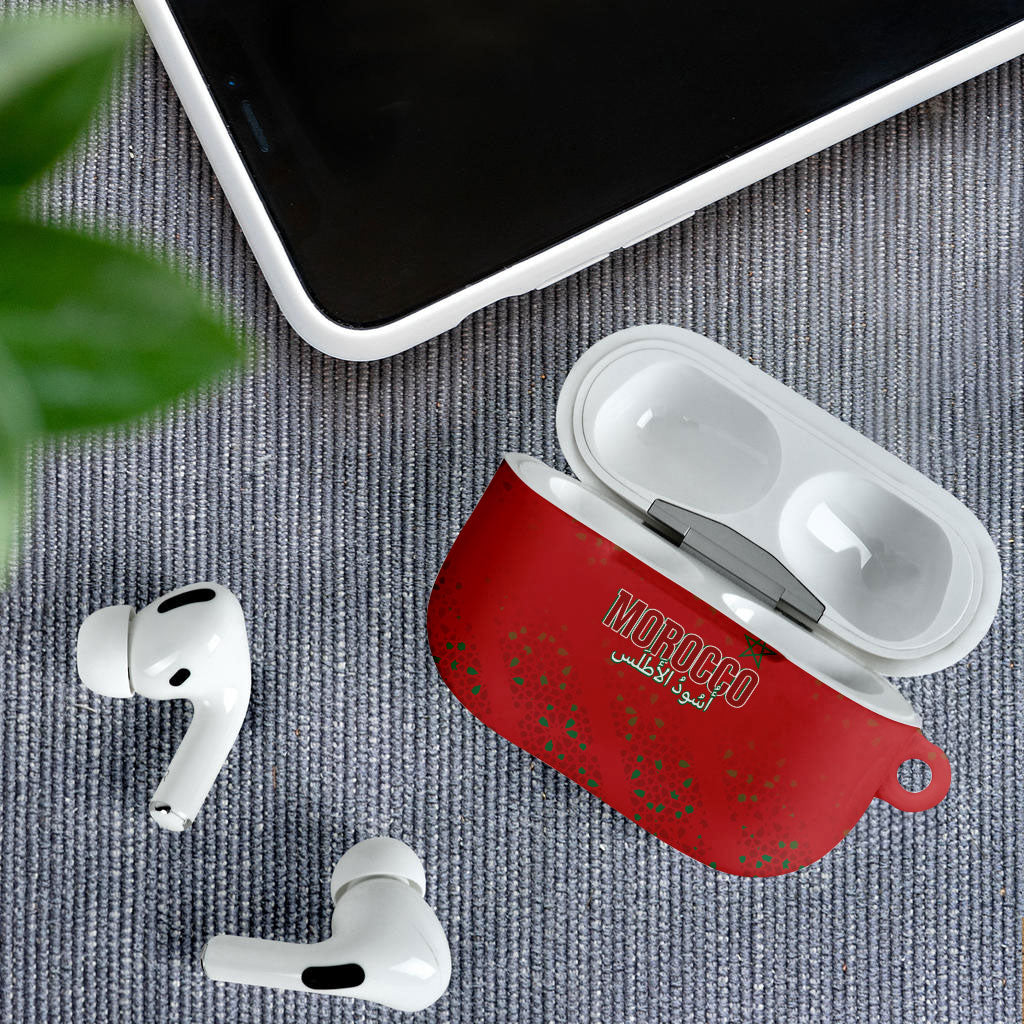Morocco Football Atlas Lionesses AirPods Case Arabesque Motif