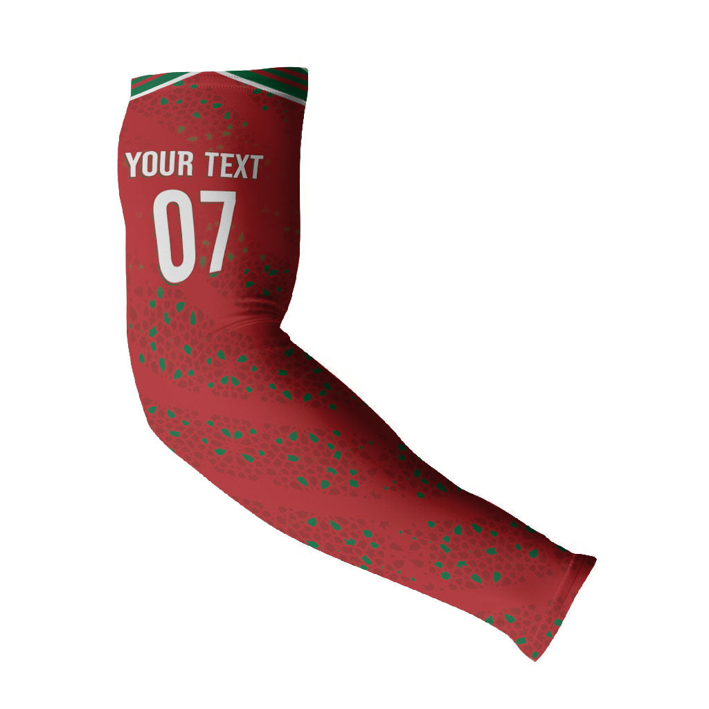 Morocco Football Atlas Lionesses Custom Arm Sleeves Arabesque Motif