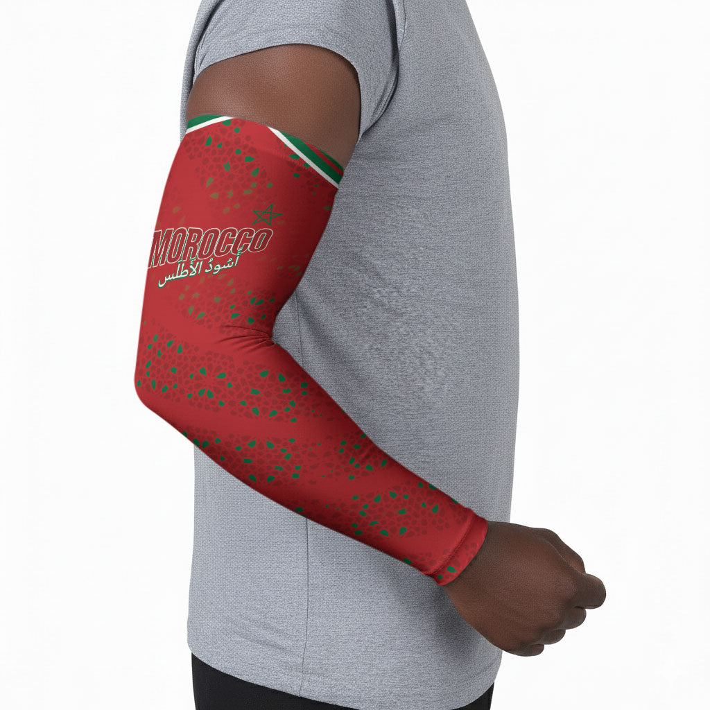 Morocco Football Atlas Lionesses Custom Arm Sleeves Arabesque Motif