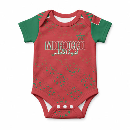 Morocco Football Atlas Lionesses Custom Baby Onesie Arabesque Motif