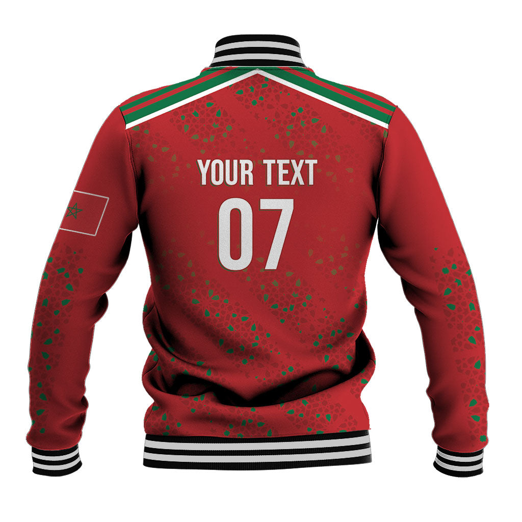 Morocco Football Atlas Lionesses Custom Baseball Jacket Arabesque Motif