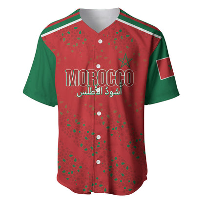 Morocco Football Atlas Lionesses Custom Baseball Jersey Arabesque Motif