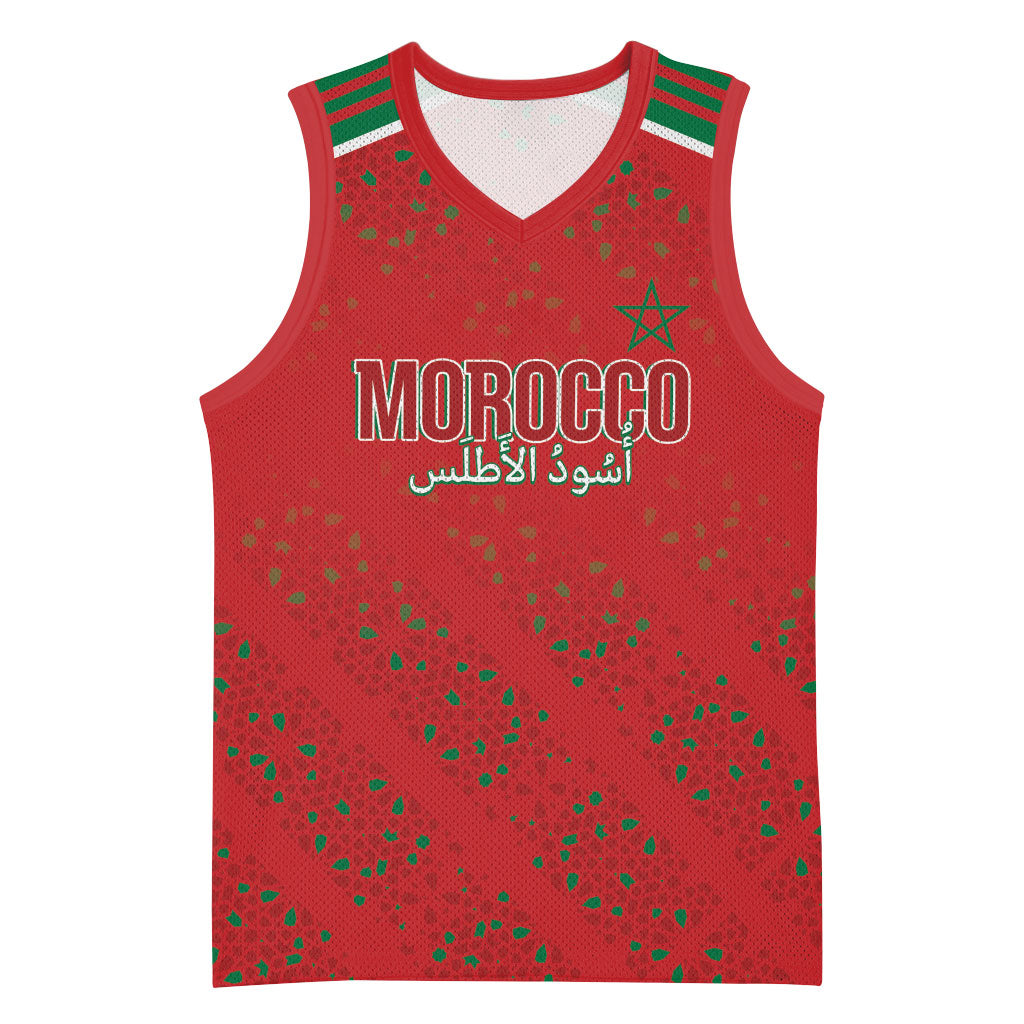 Morocco Football Atlas Lionesses Custom Basketball Jersey Arabesque Motif