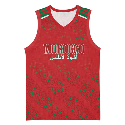 Morocco Football Atlas Lionesses Custom Basketball Jersey Arabesque Motif