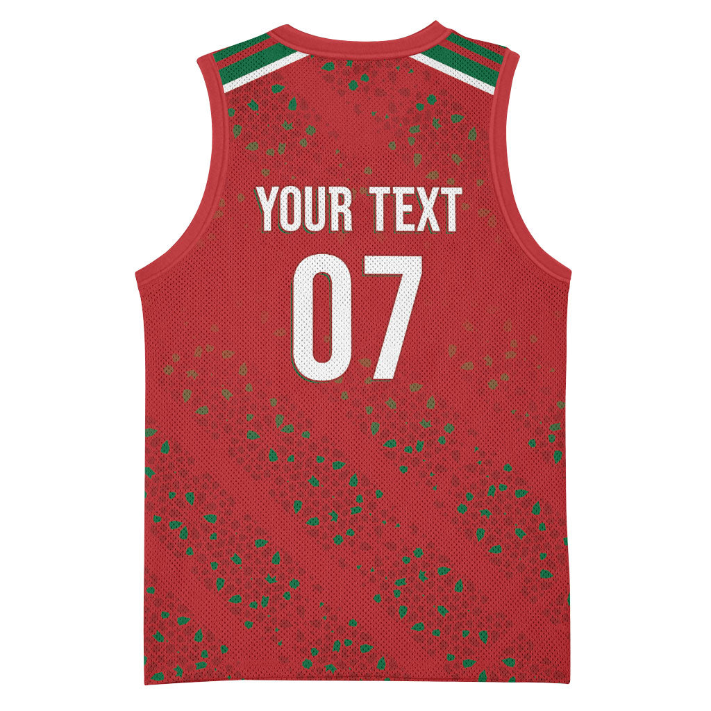 Morocco Football Atlas Lionesses Custom Basketball Jersey Arabesque Motif