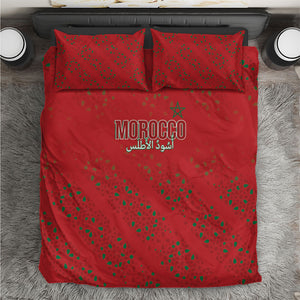 Morocco Football Atlas Lionesses Bedding Set Arabesque Motif