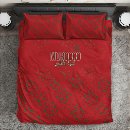 Morocco Football Atlas Lionesses Bedding Set Arabesque Motif