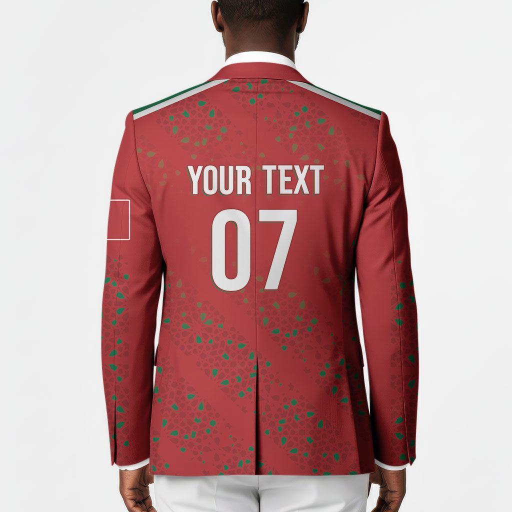 Morocco Football Atlas Lionesses Custom Blazer Arabesque Motif