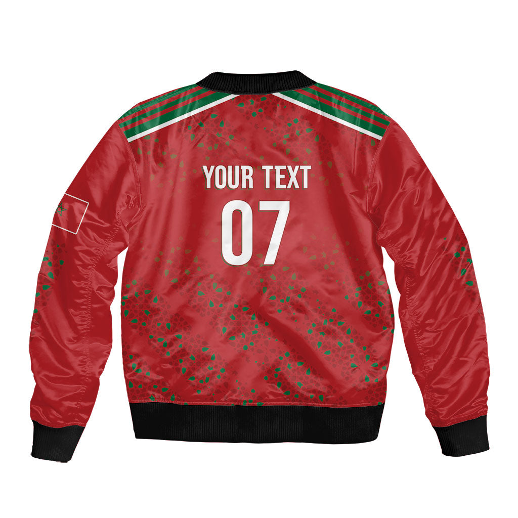Morocco Football Atlas Lionesses Custom Bomber Jacket Arabesque Motif