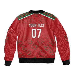 Morocco Football Atlas Lionesses Custom Bomber Jacket Arabesque Motif