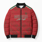 Morocco Football Atlas Lionesses Custom Bomber Puffer Jacket Arabesque Motif