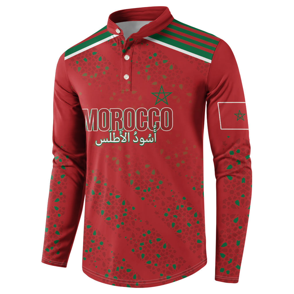 Morocco Football Atlas Lionesses Custom Button Sweatshirt Arabesque Motif