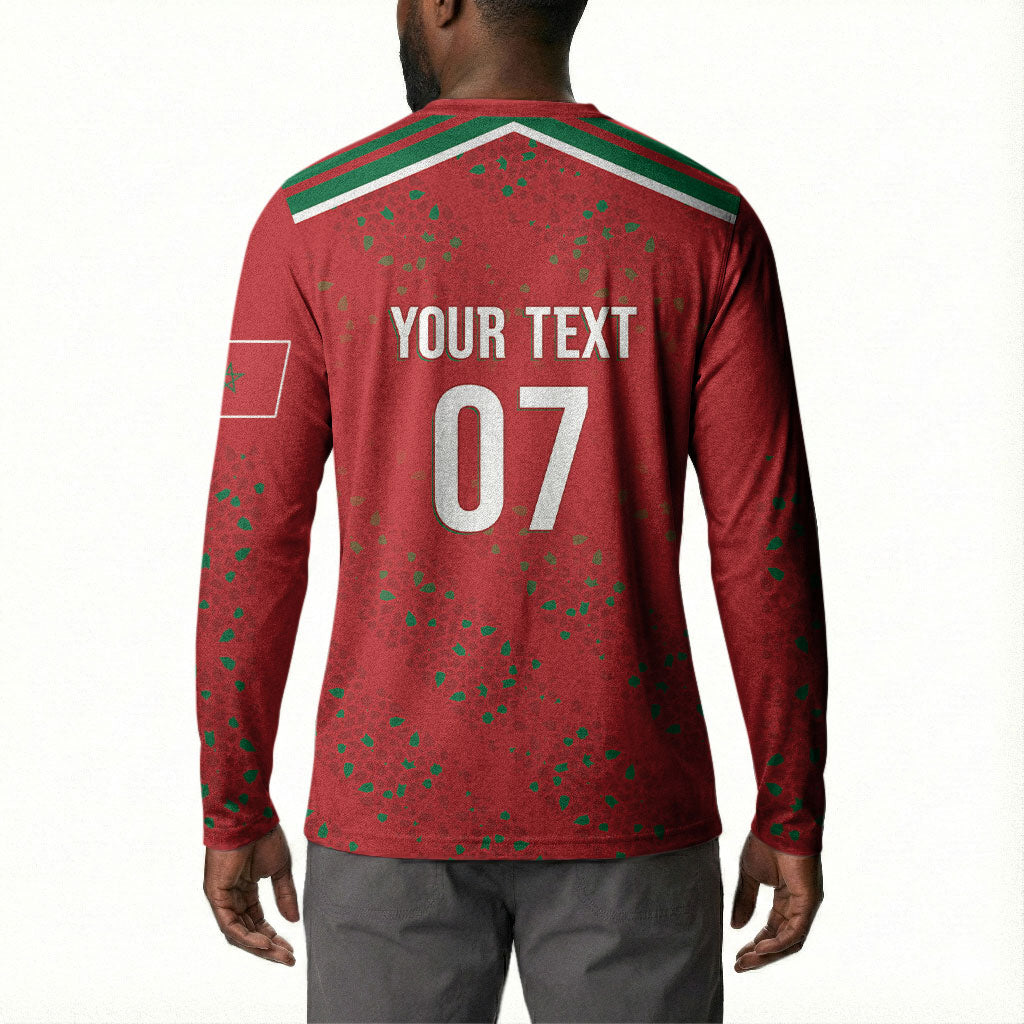 Morocco Football Atlas Lionesses Custom Button Sweatshirt Arabesque Motif