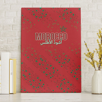 Morocco Football Atlas Lionesses Canvas Wall Art Arabesque Motif