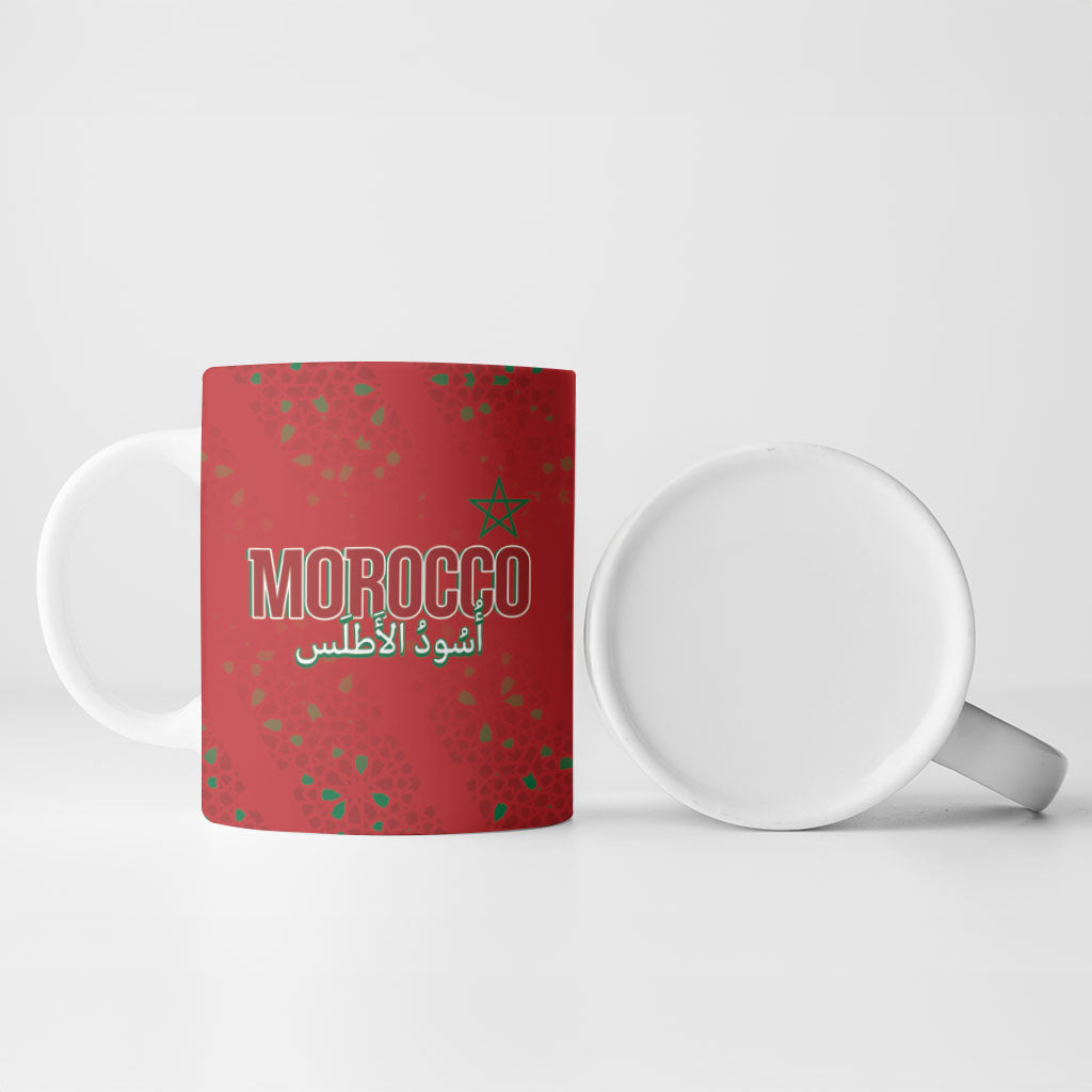 Morocco Football Atlas Lionesses Custom Ceramic Mug Arabesque Motif