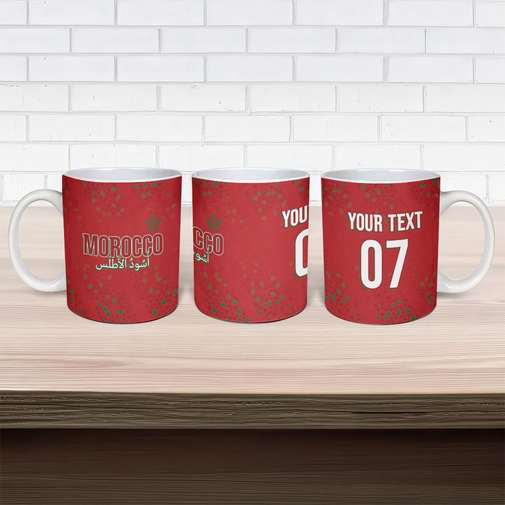 Morocco Football Atlas Lionesses Custom Ceramic Mug Arabesque Motif