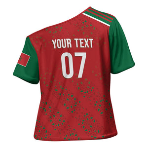 Morocco Football Atlas Lionesses Custom Cross Shoulder Shirt Arabesque Motif