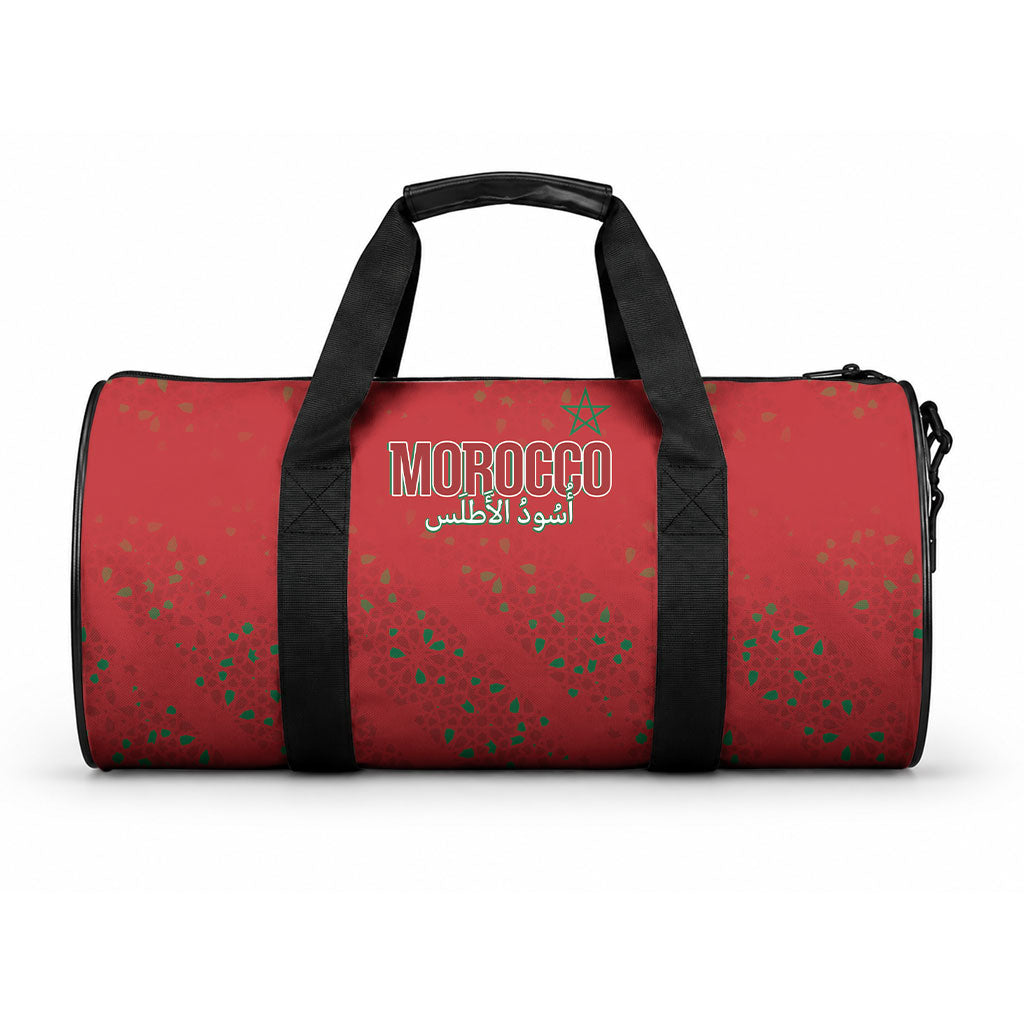 Morocco Football Atlas Lionesses Duffle Bag Arabesque Motif