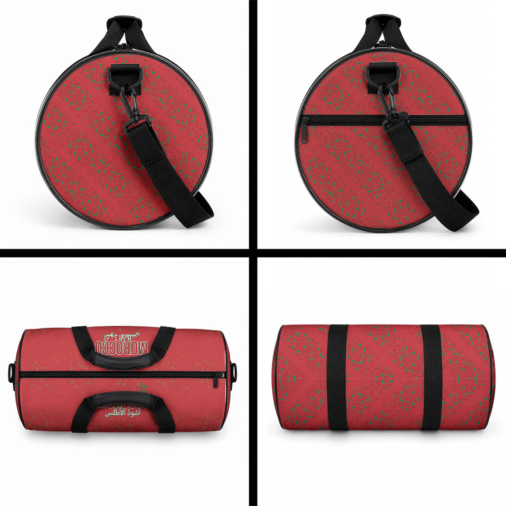 Morocco Football Atlas Lionesses Duffle Bag Arabesque Motif