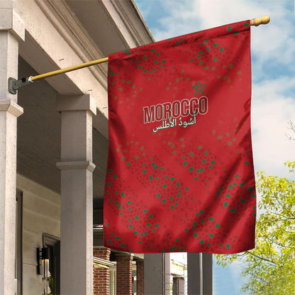 Morocco Football Atlas Lionesses Garden Flag Arabesque Motif