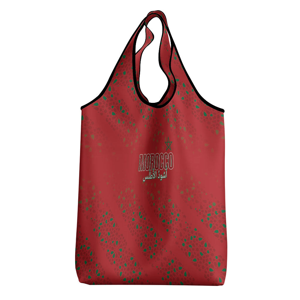 Morocco Football Atlas Lionesses Grocery Bag Arabesque Motif